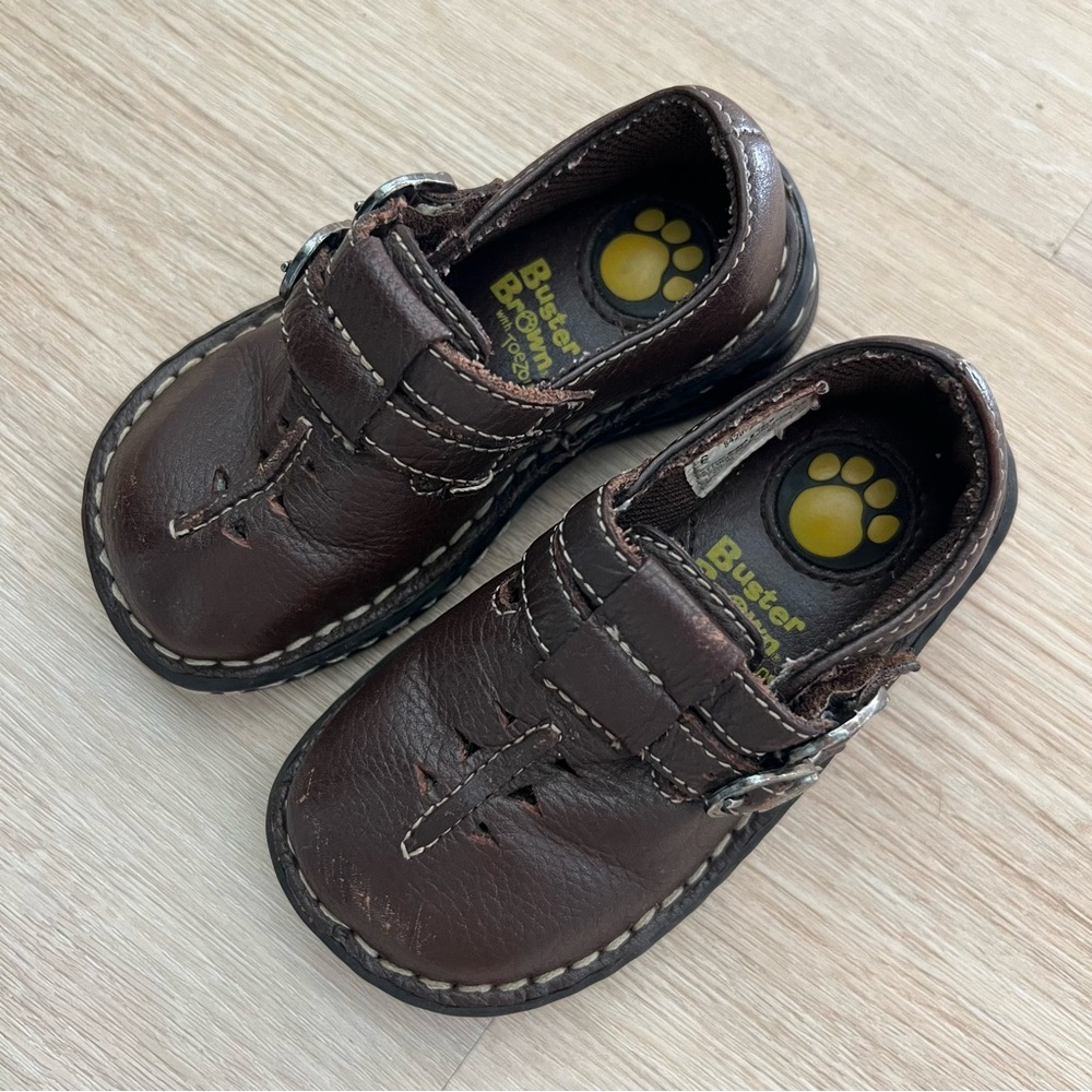Buster Brown With Toezone Genuine Leather Brown Stitched Loafer Shoes
